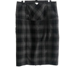 Vintage Midi Plaid Pencil Skirt Wide  Waist Size 7